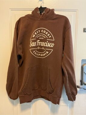 San Francisco West Coast Graphic Pullover Hoodie - Brown